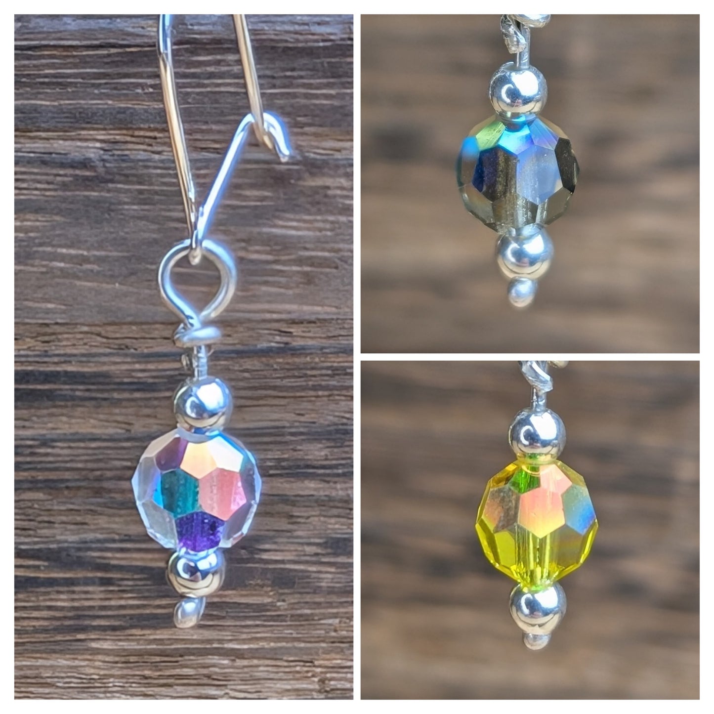 sterling silver Precioso crystal bead dangle earrings