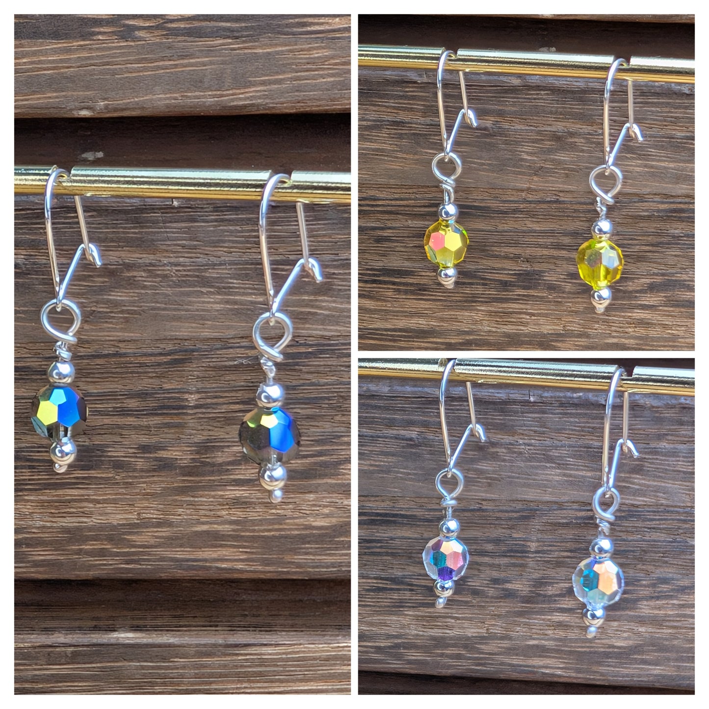 sterling silver Precioso crystal bead dangle earrings