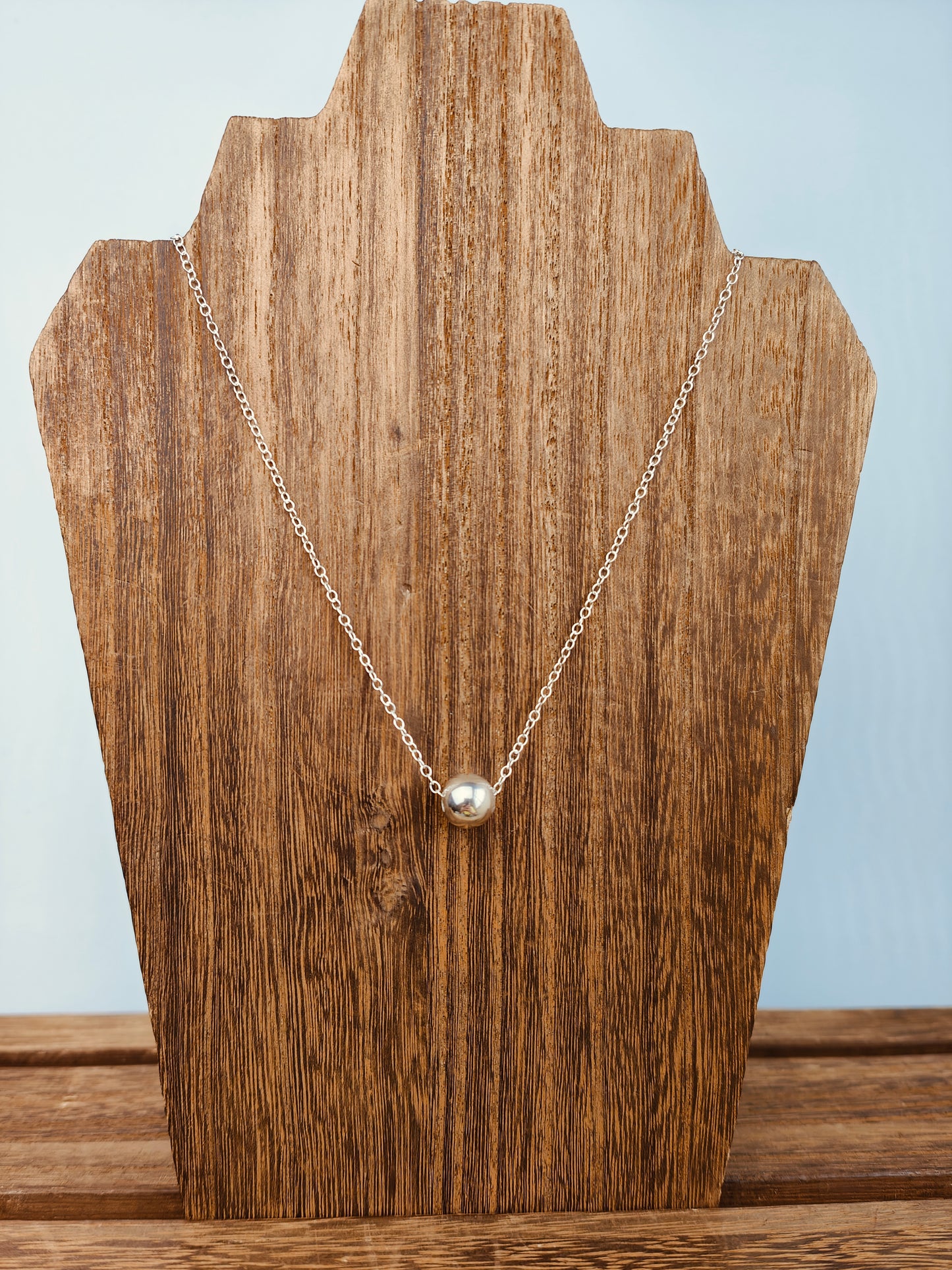 sterling silver bead necklace