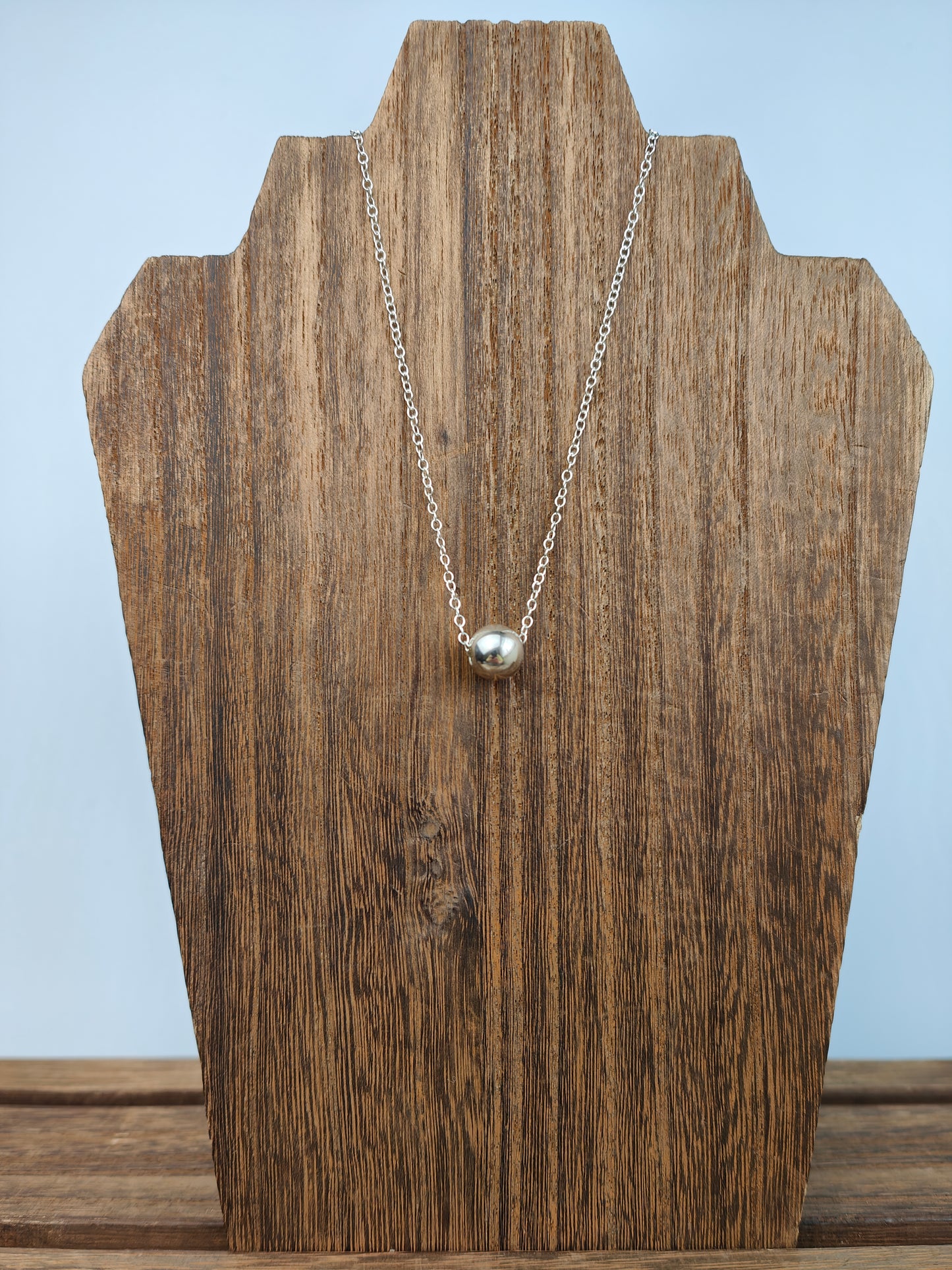 sterling silver bead necklace