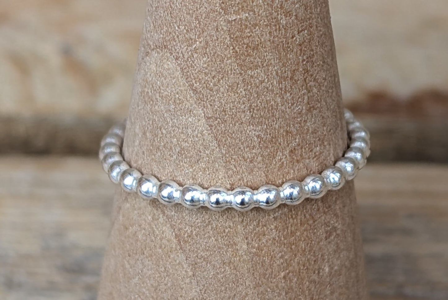 sterling silver full bead stacking ring