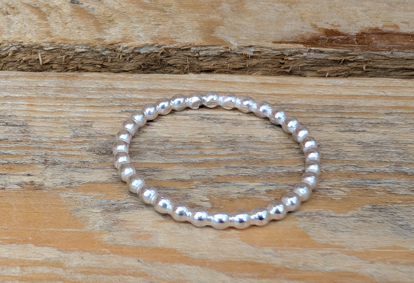 sterling silver full bead stacking ring