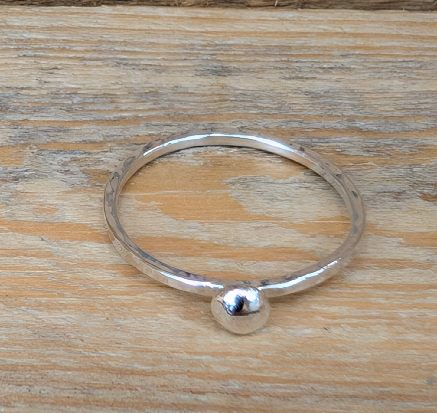sterling silver pebble stacking ring
