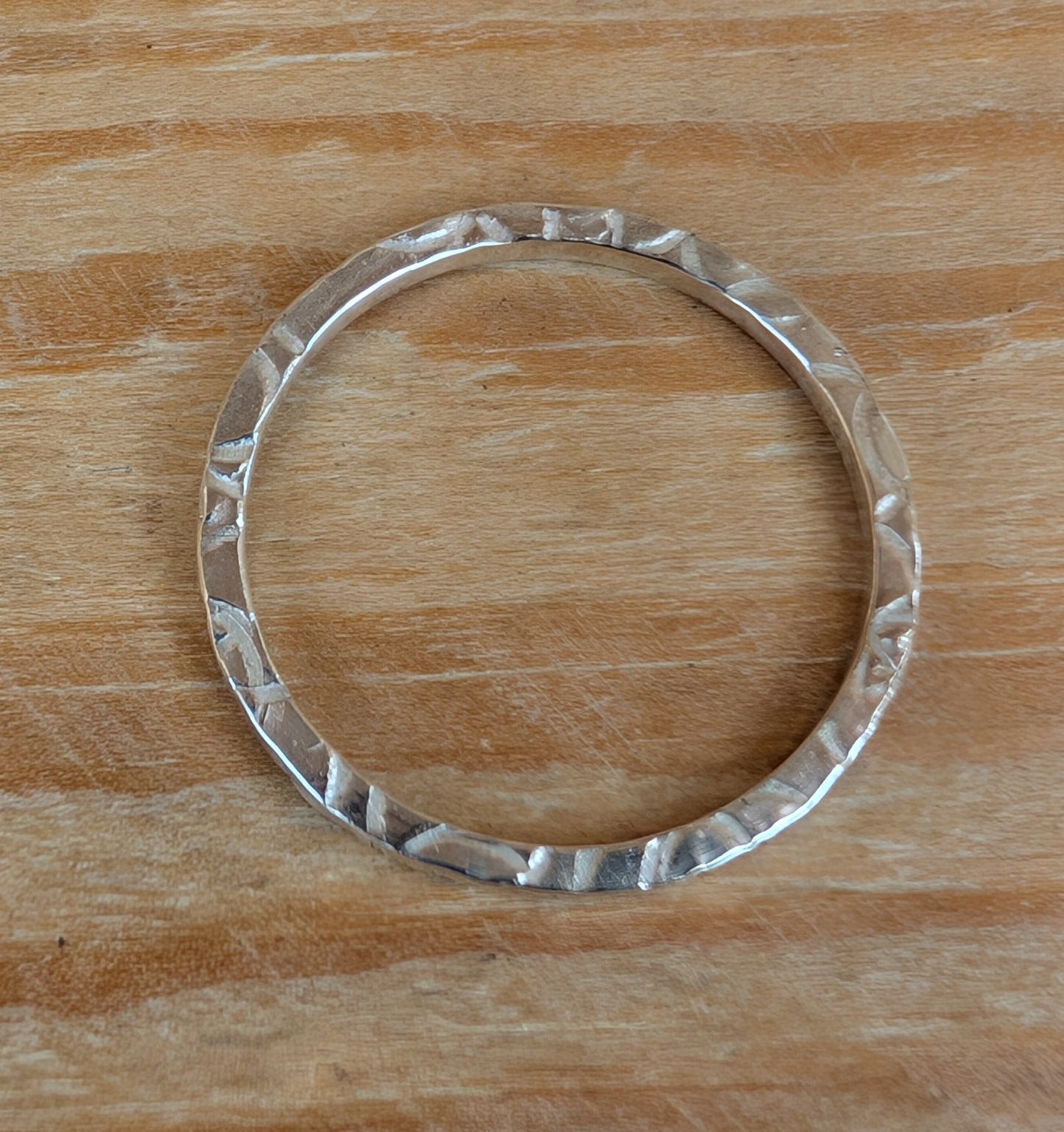 sterling silver circular textured stacking ring