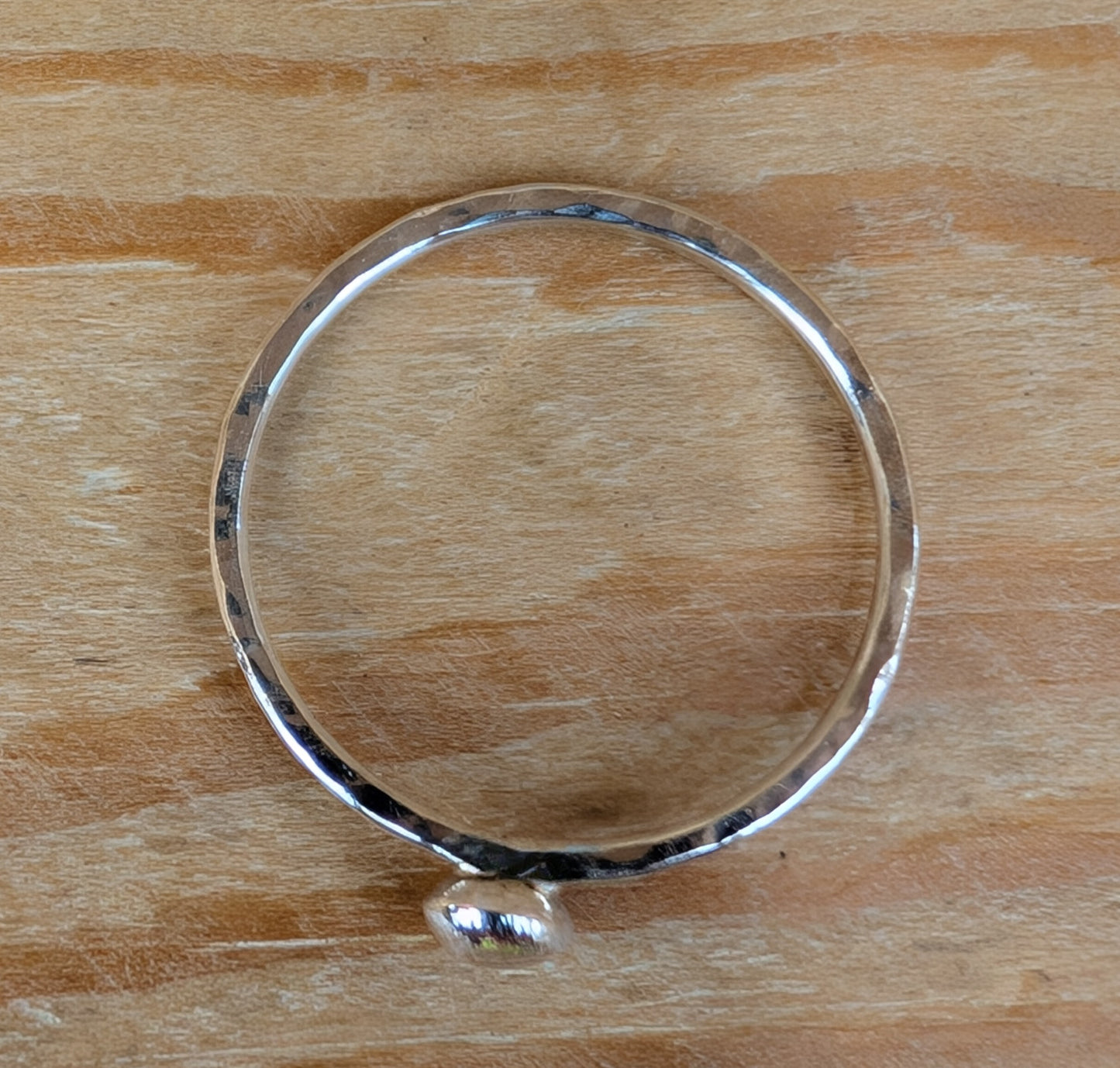 sterling silver pebble stacking ring