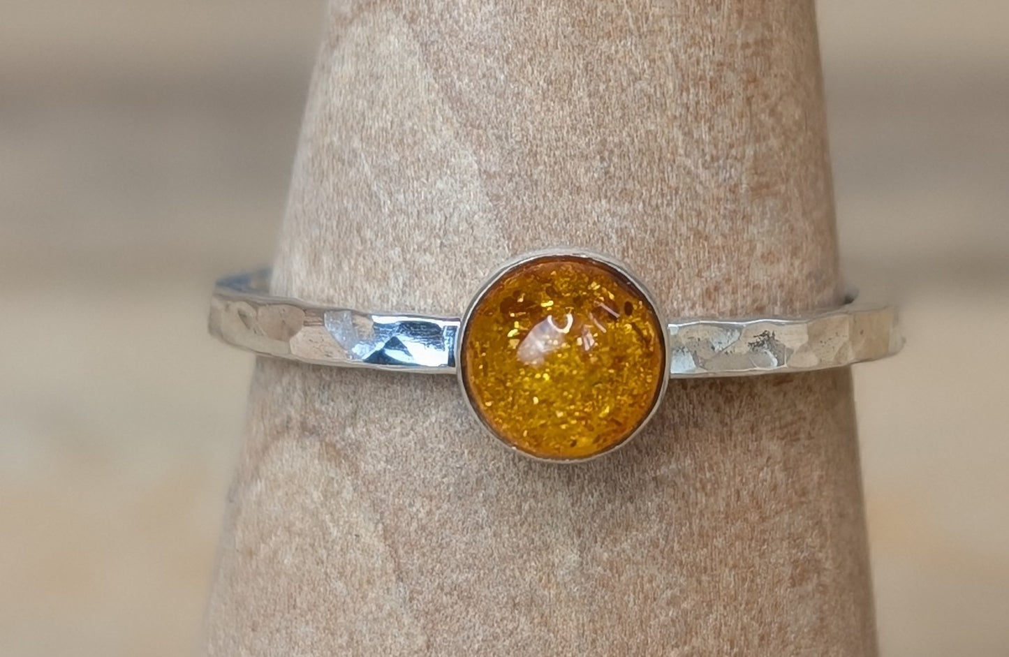 sterling silver amber stacking ring