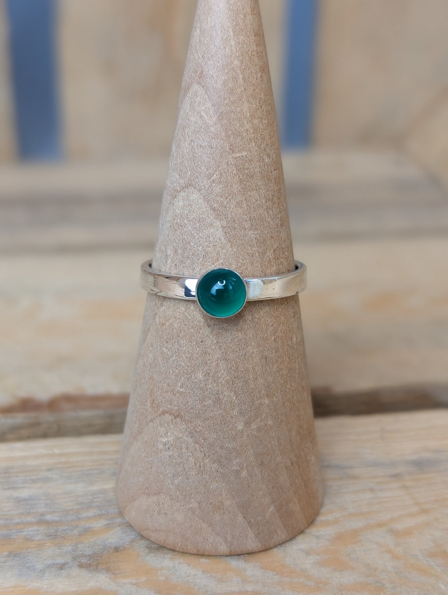 sterling silver green agate ring