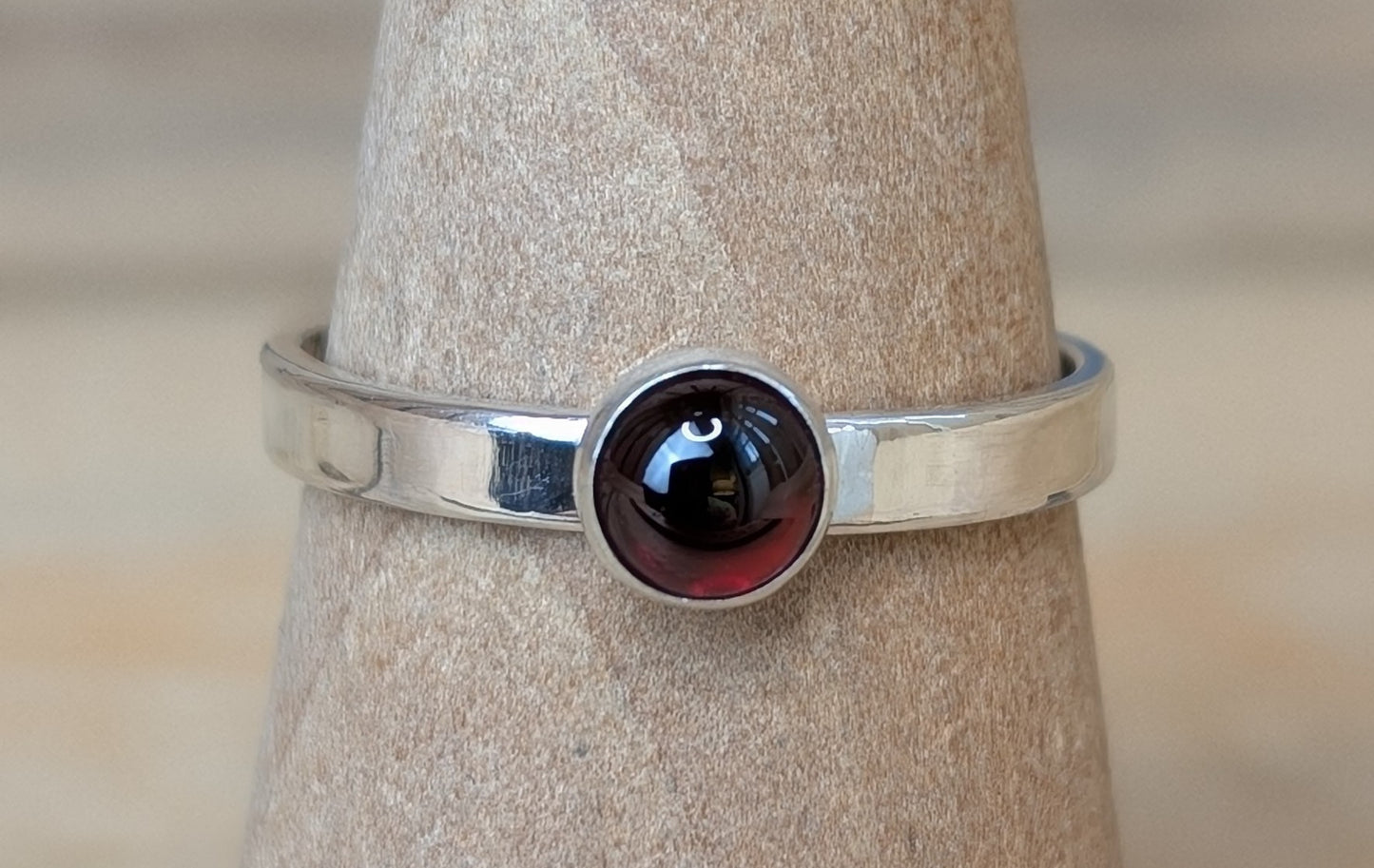 sterling silver garnet ring
