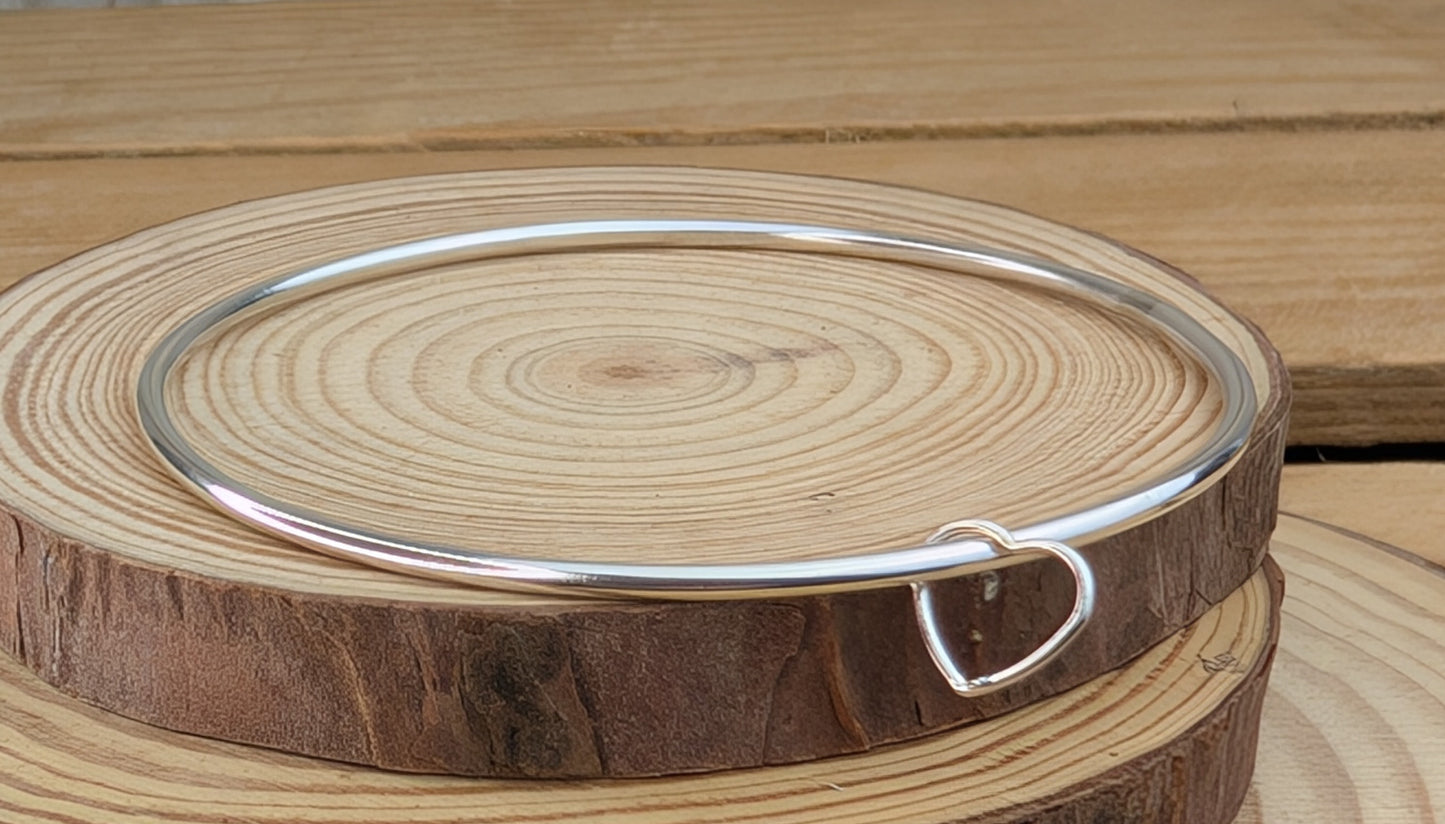 sterling silver open charm bangle