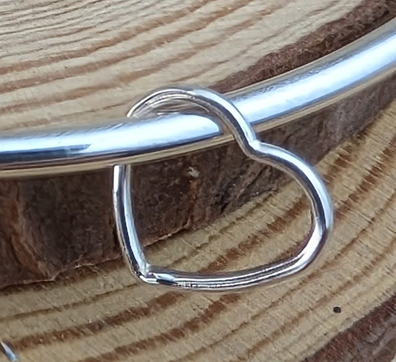 sterling silver open charm bangle