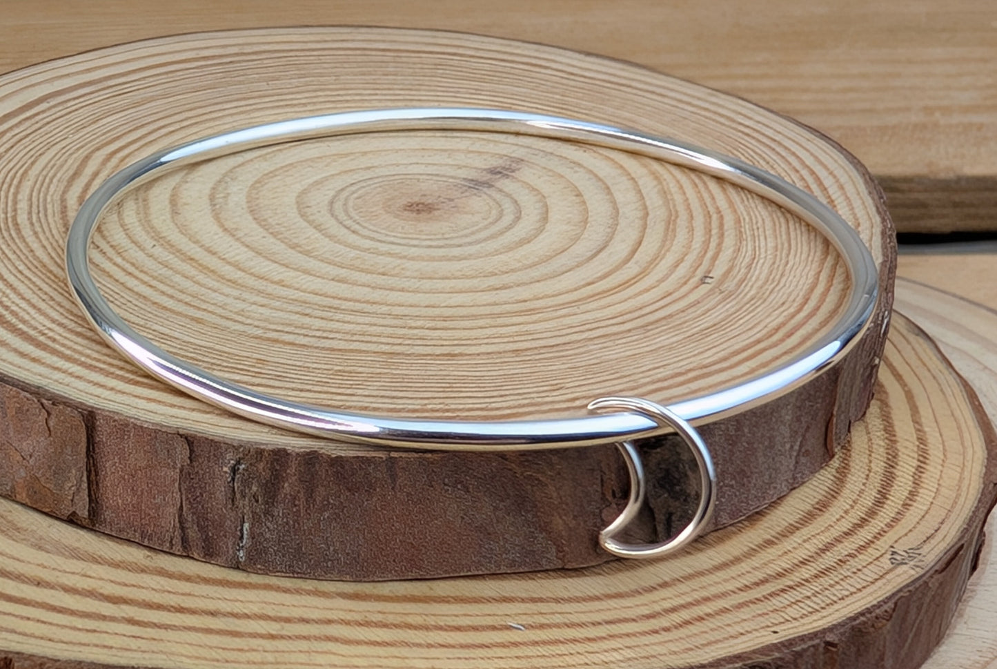 sterling silver open charm bangle