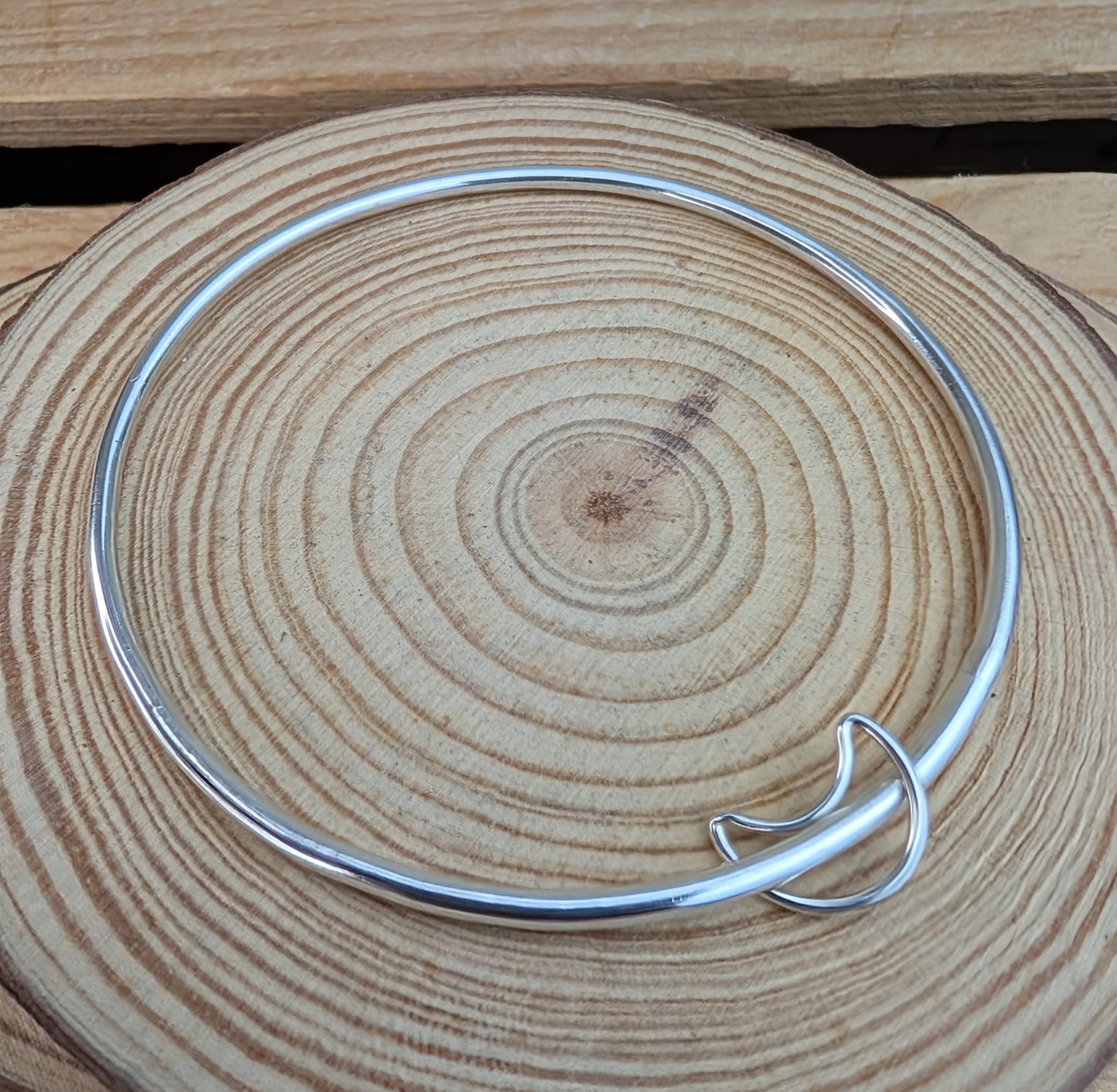 sterling silver open charm bangle