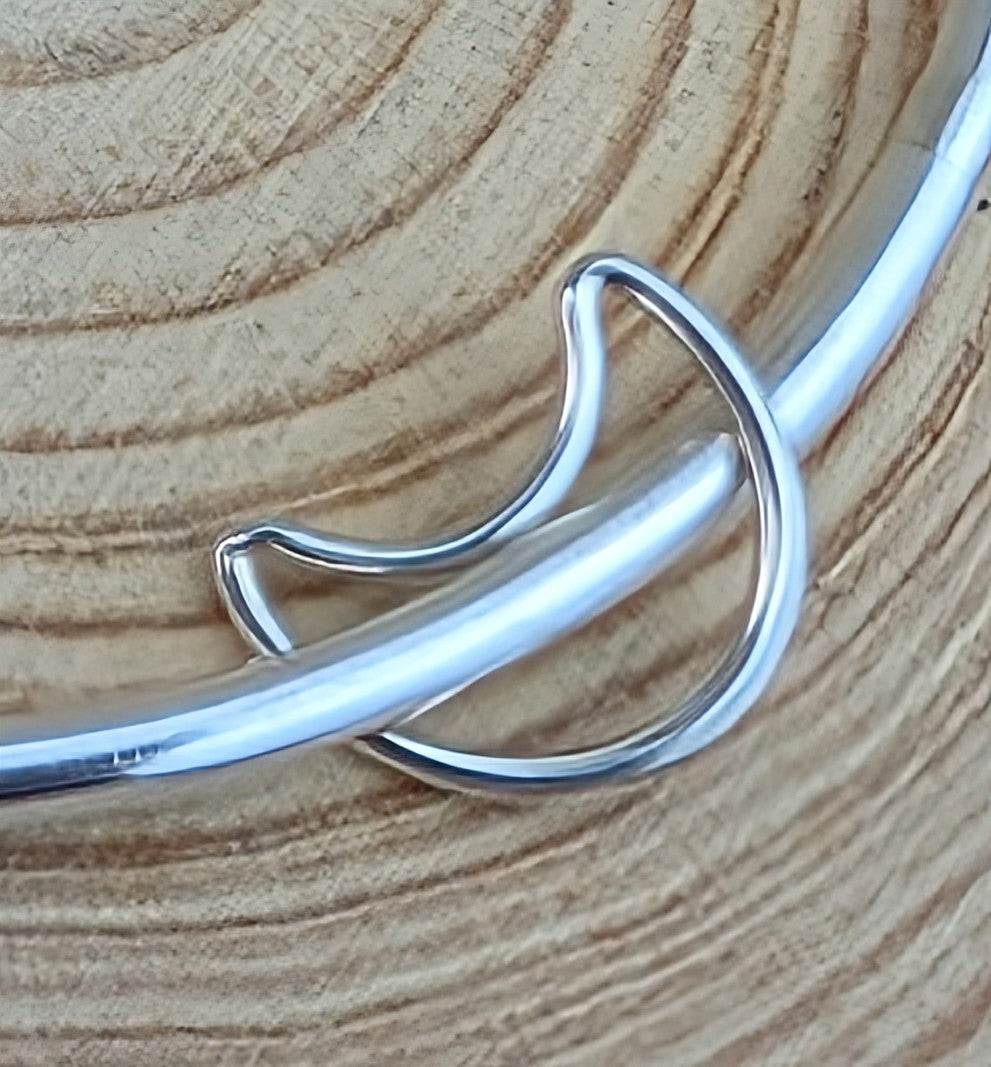 sterling silver open charm bangle