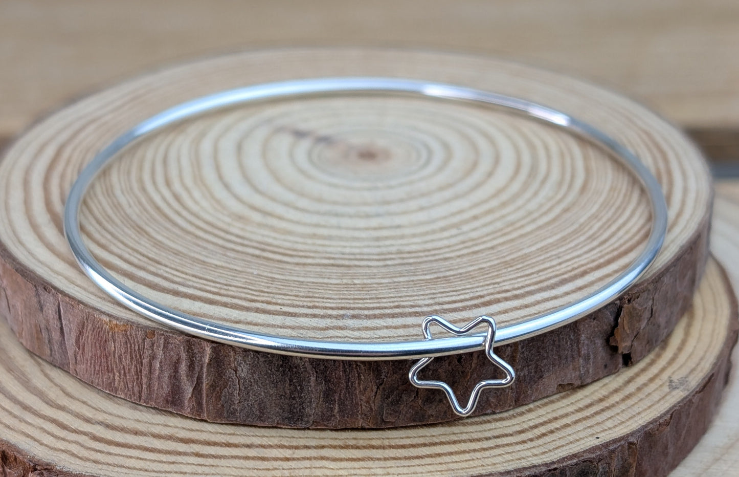 sterling silver open charm bangle