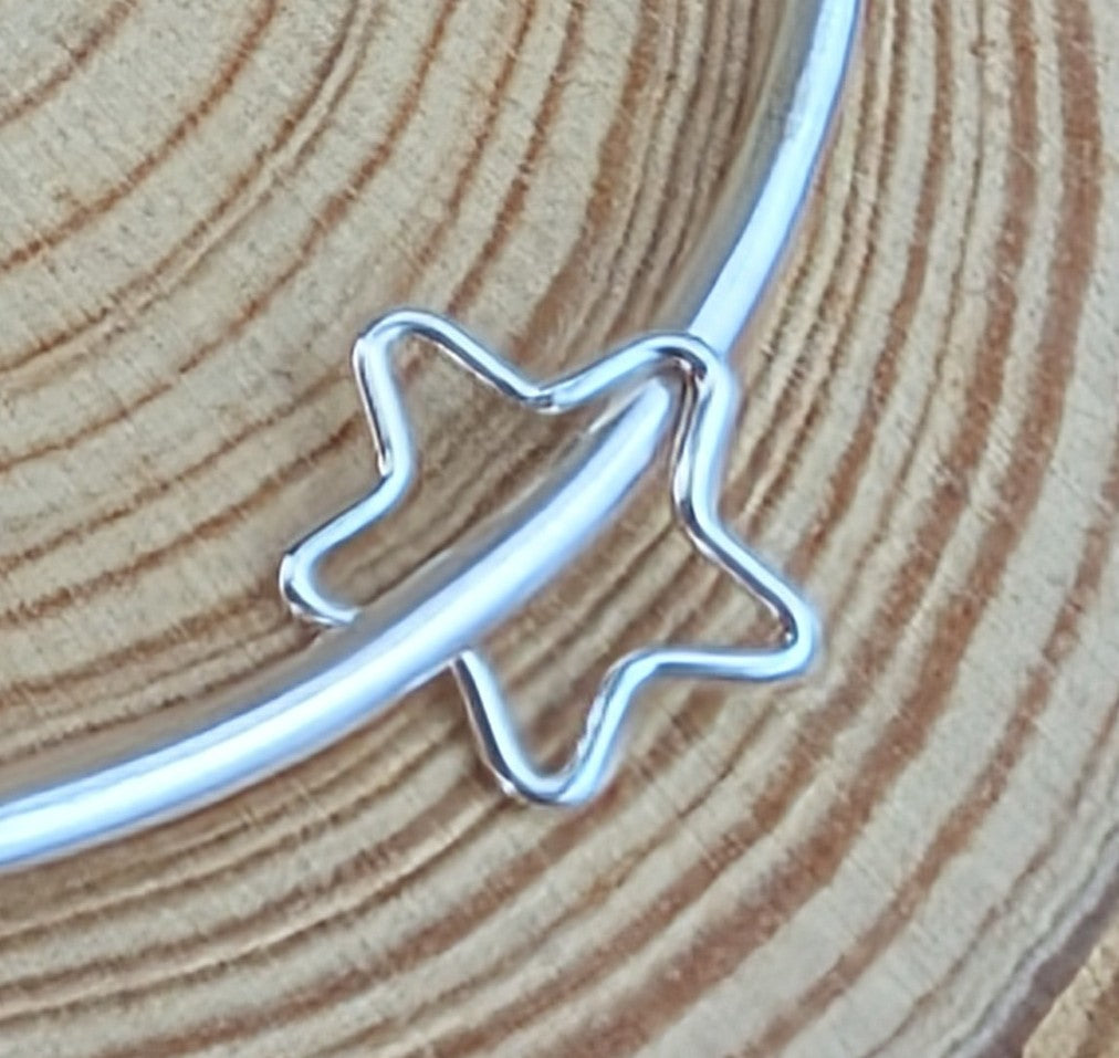 sterling silver open charm bangle