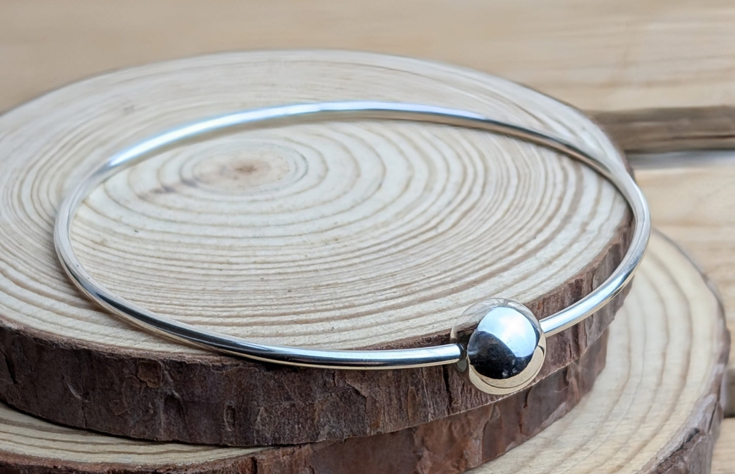 sterling silver bead bangle