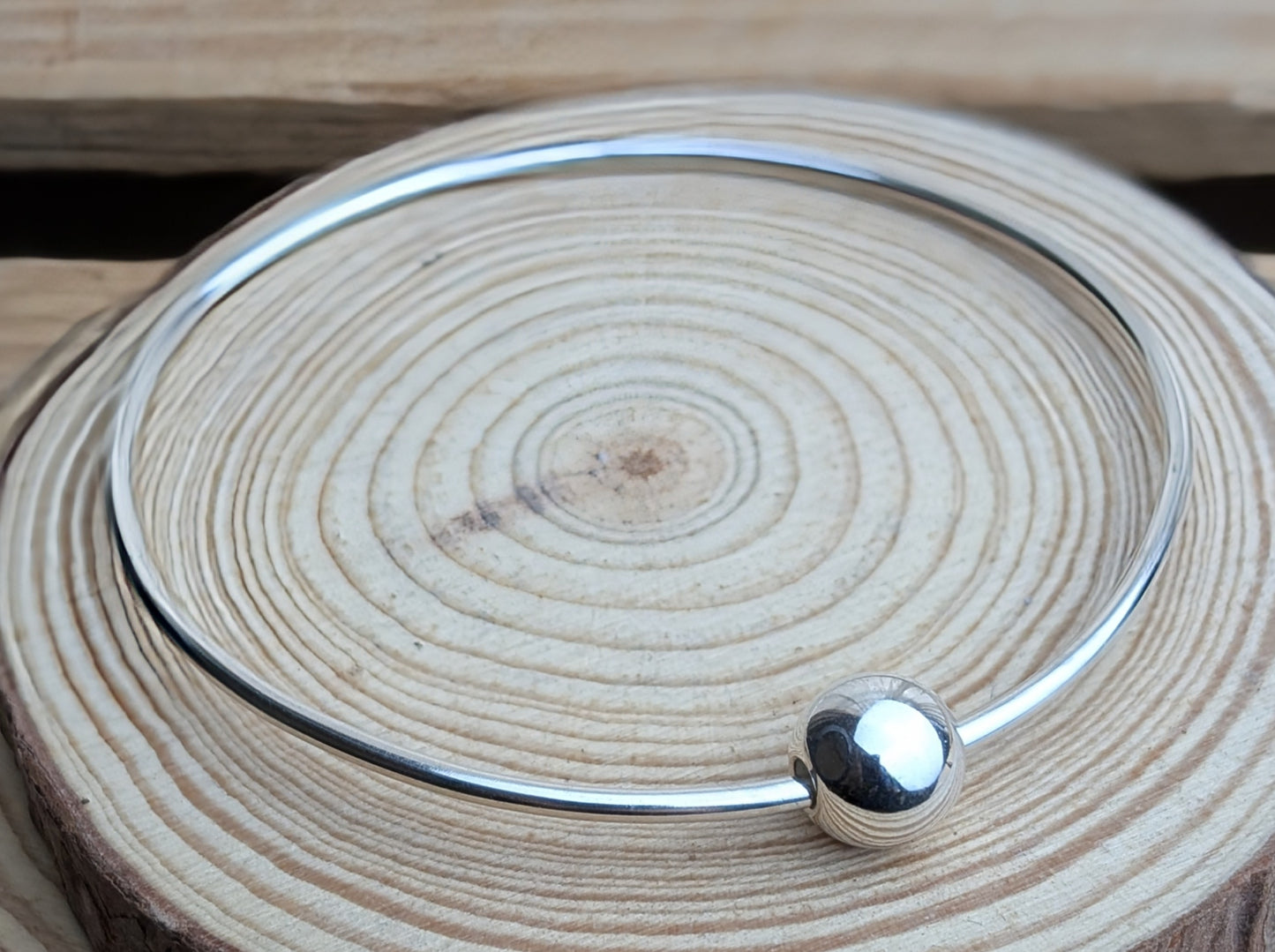 sterling silver bead bangle