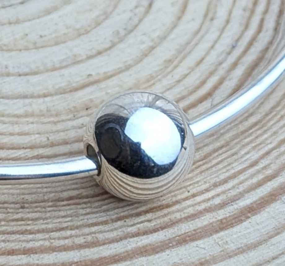 sterling silver bead bangle