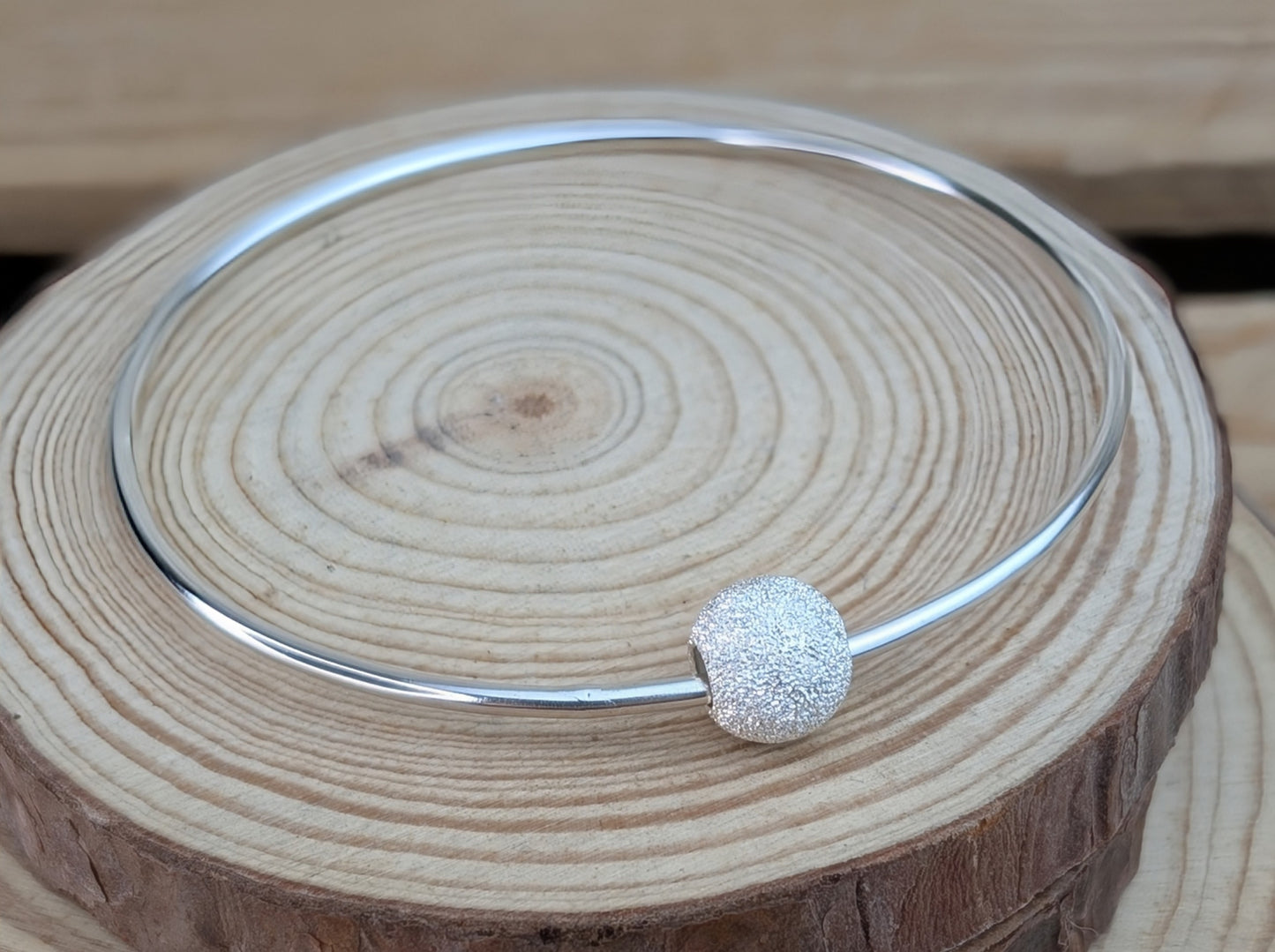 sterling silver bead bangle