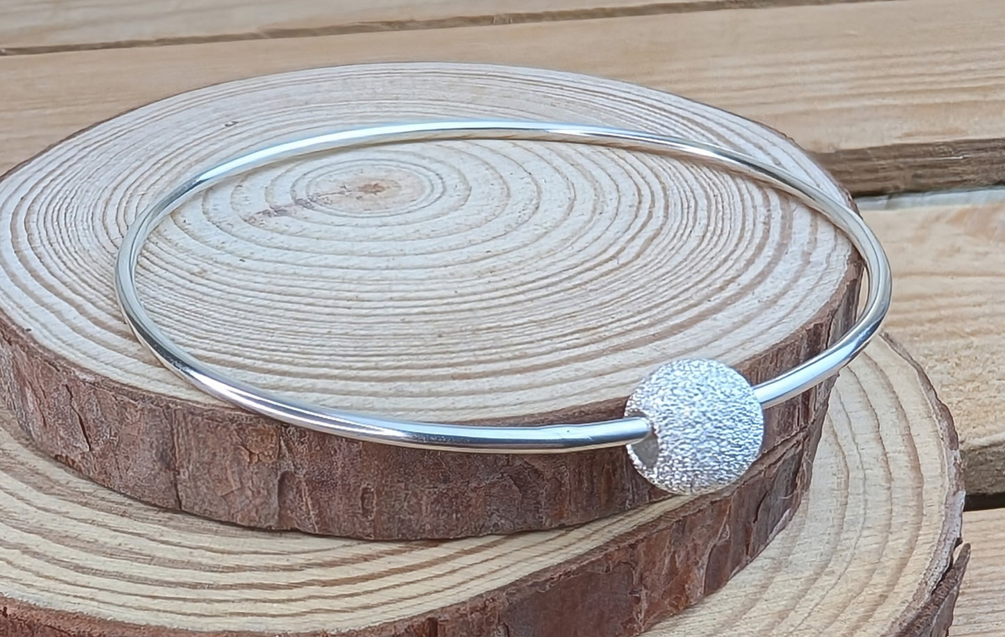 sterling silver bead bangle
