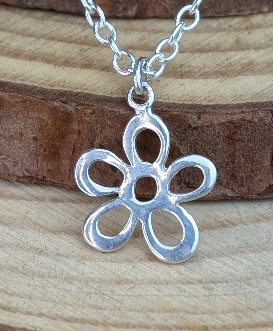 sterling silver flower necklace
