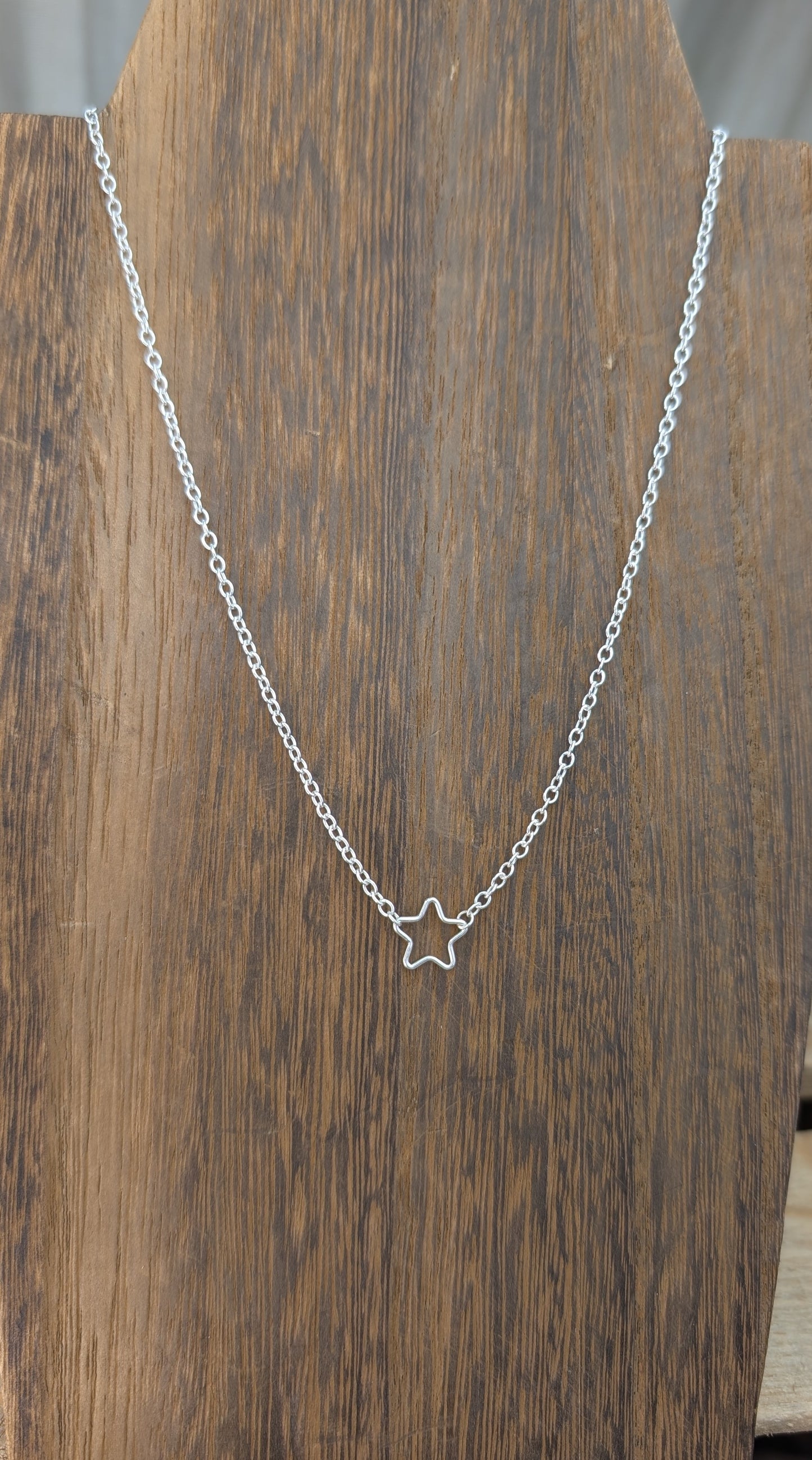 sterling silver fixed star necklace