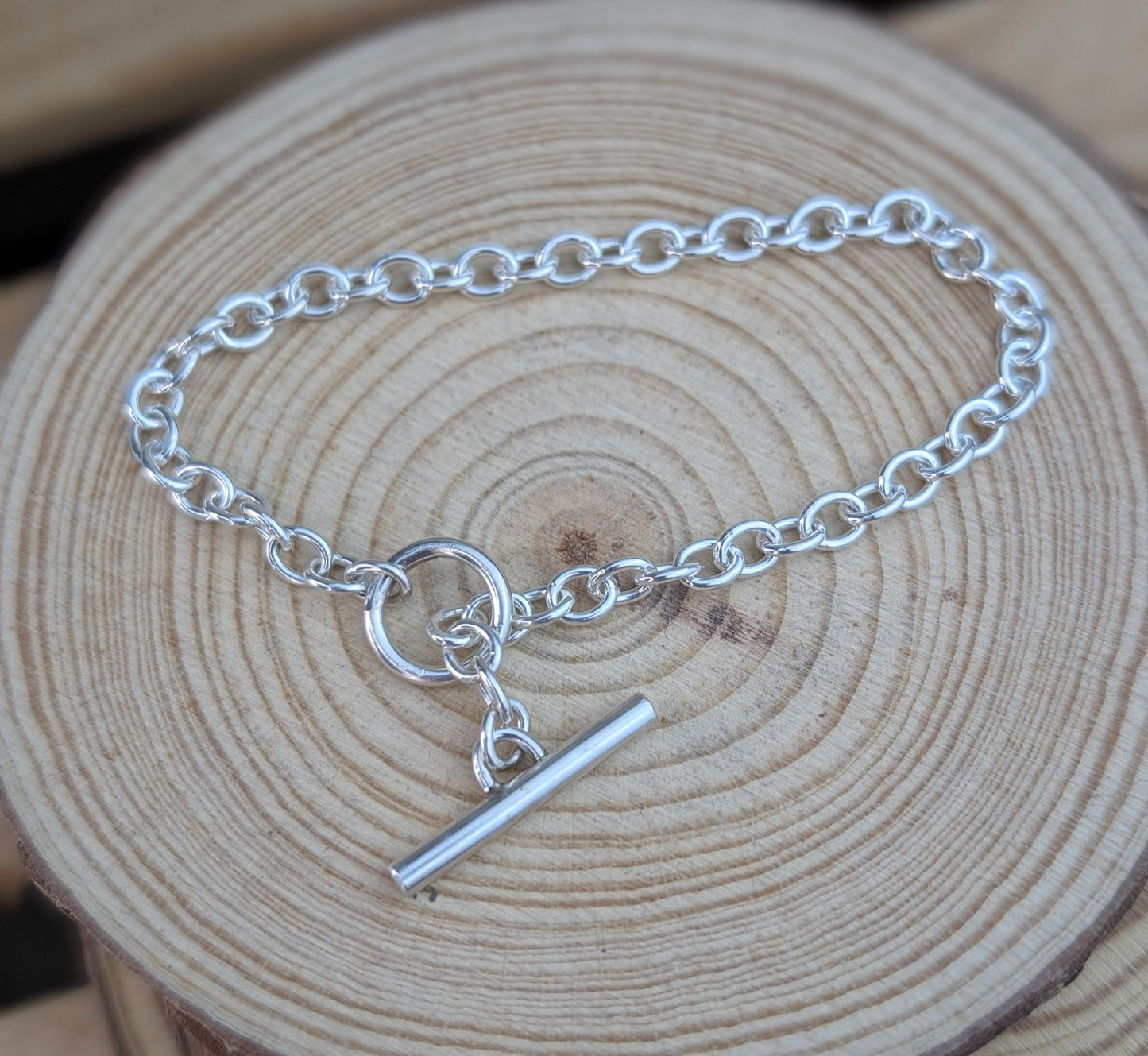 sterling silver T bar bracelet