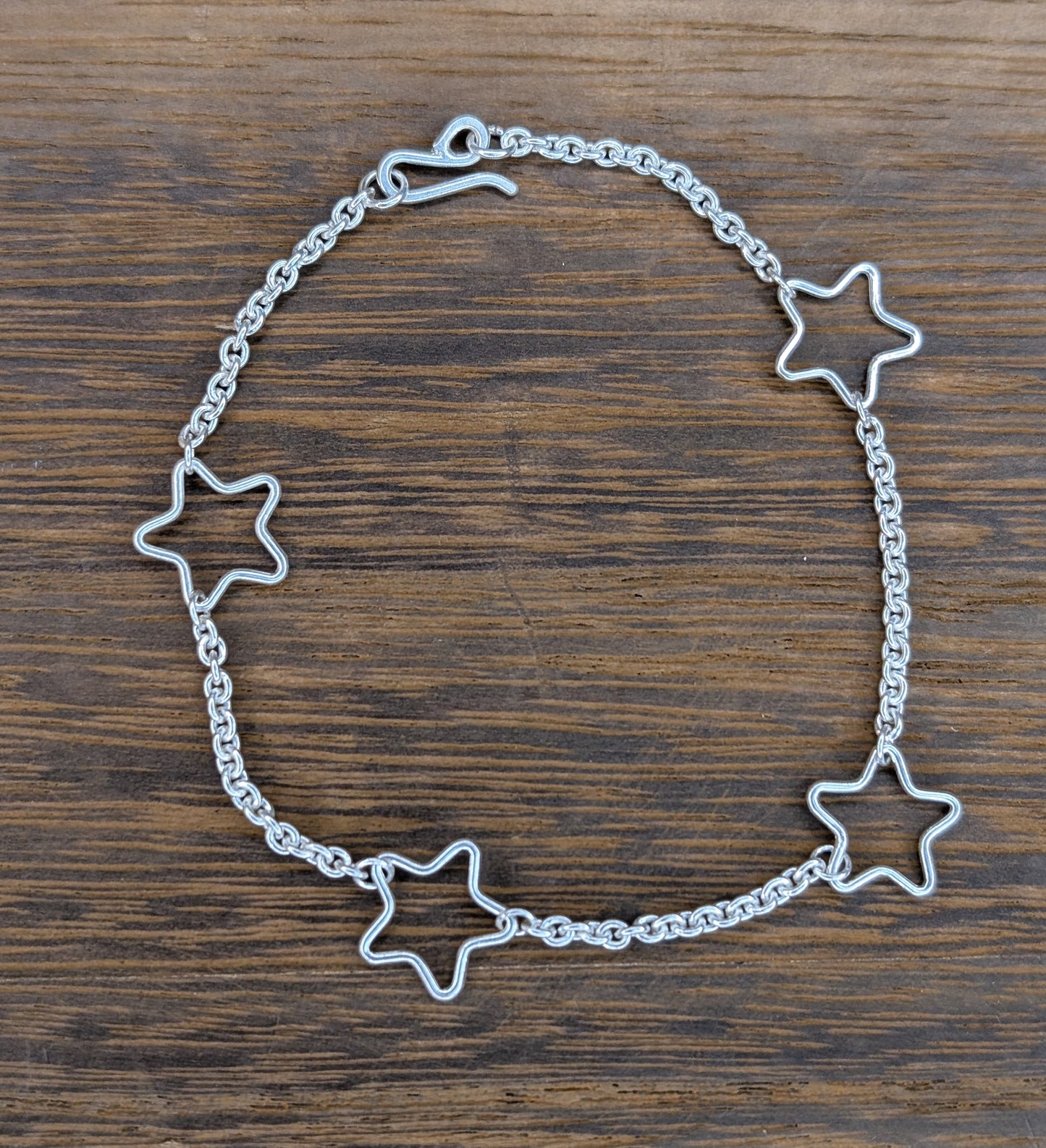 sterling silver star chain bracelet