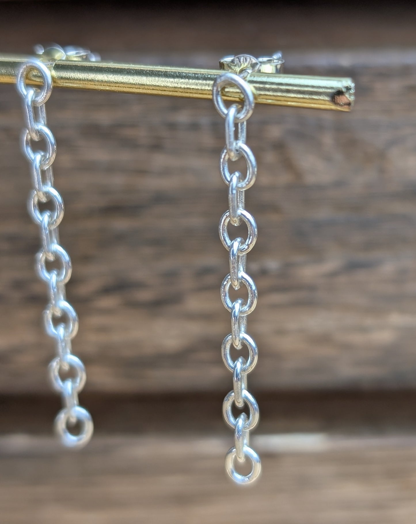 sterling silver chain dangle earrings