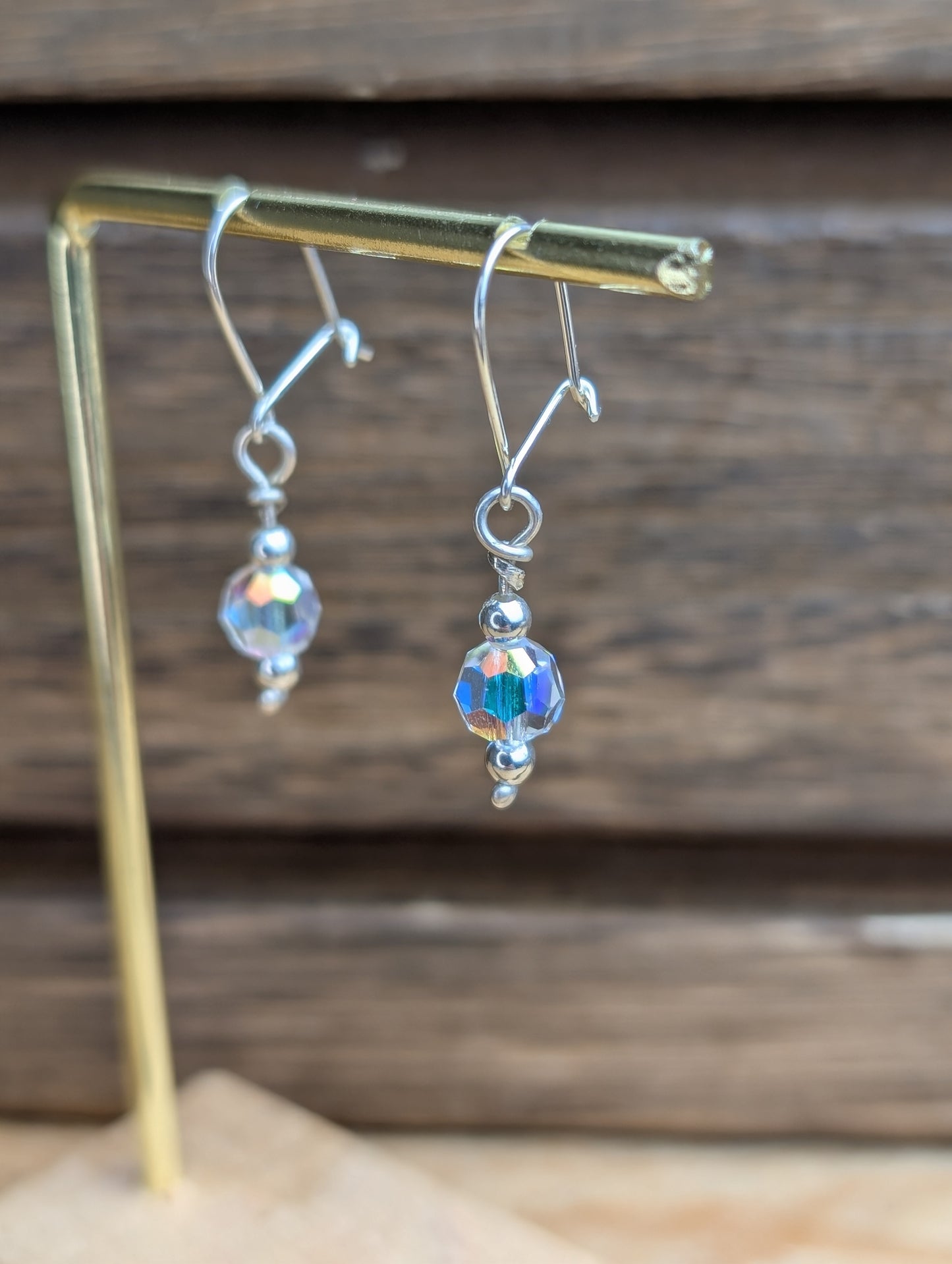 sterling silver Precioso crystal bead dangle earrings