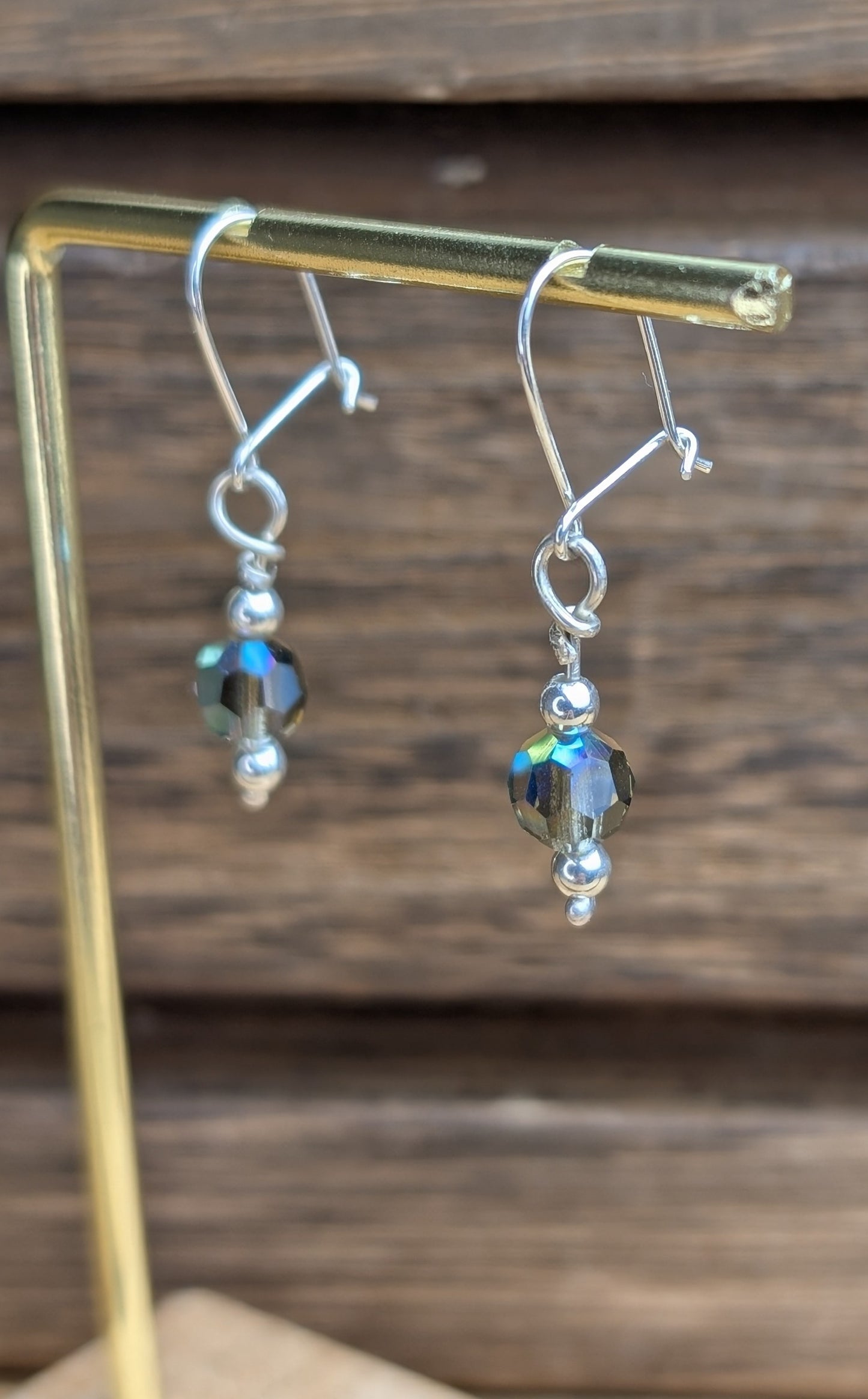 sterling silver Precioso crystal bead dangle earrings