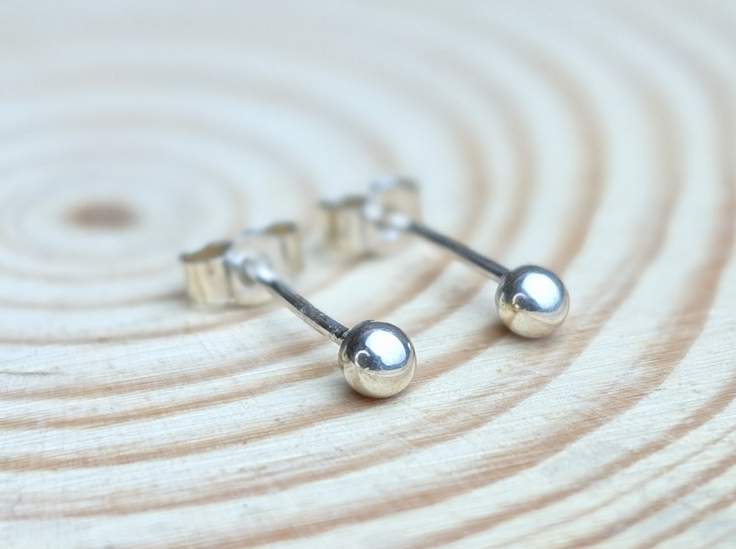 sterling silver 3mm ball stud earrings