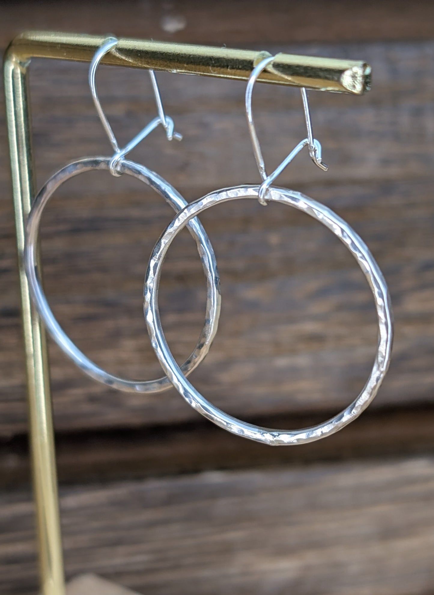 sterling silver large circle dangle earrings
