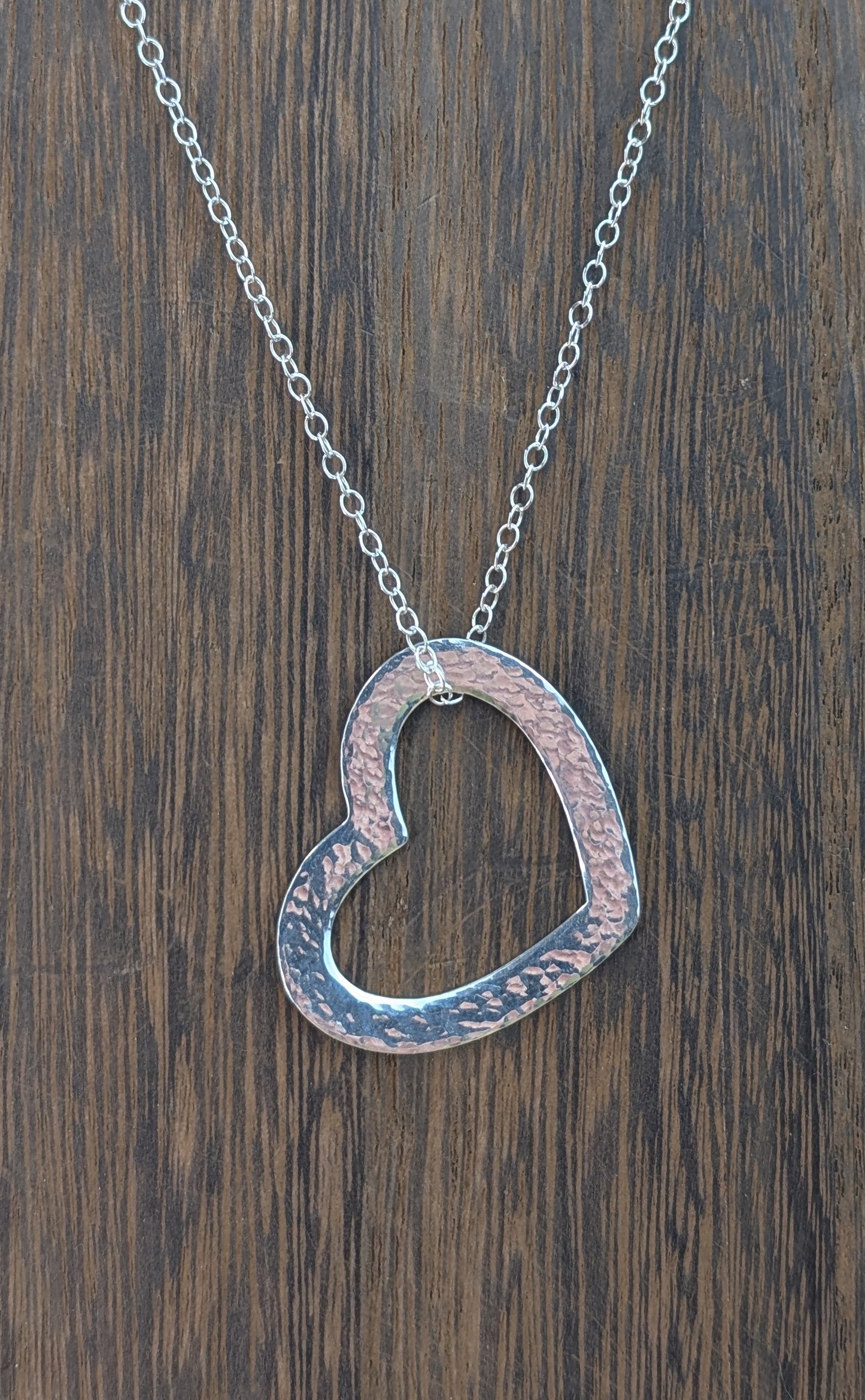 sterling silver heart washer necklace