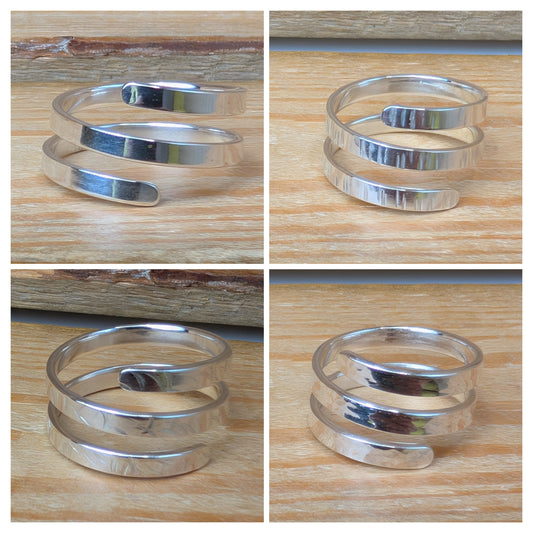 sterling silver double wrap rings
