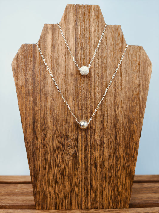 sterling silver bead necklace