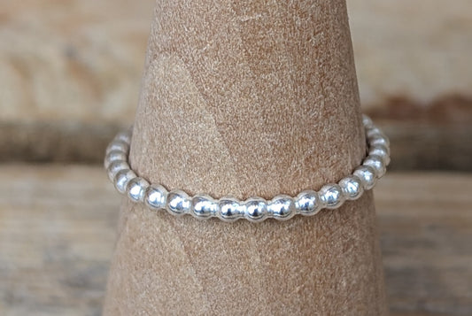 sterling silver full bead stacking ring
