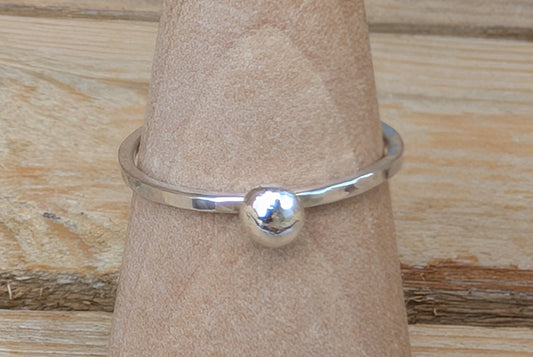 sterling silver pebble stacking ring
