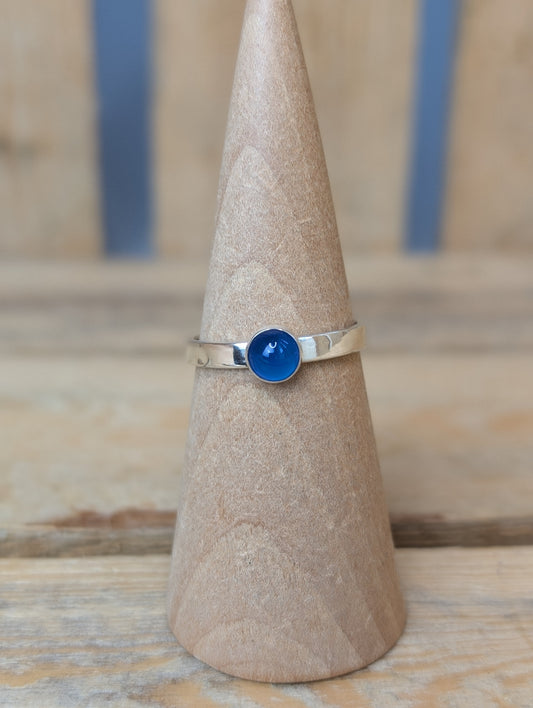 sterling silver blue agate ring