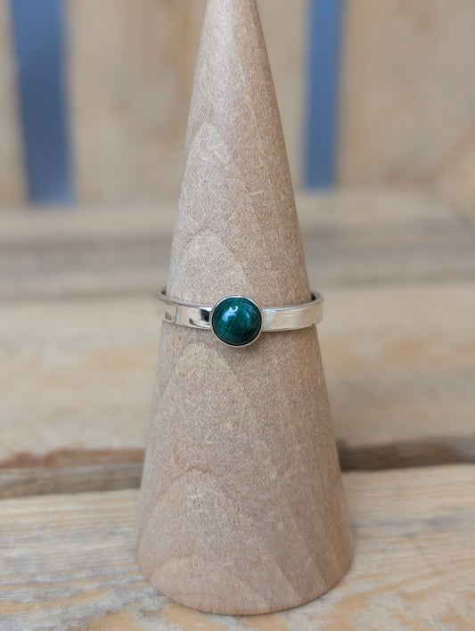 sterling silver malachite ring