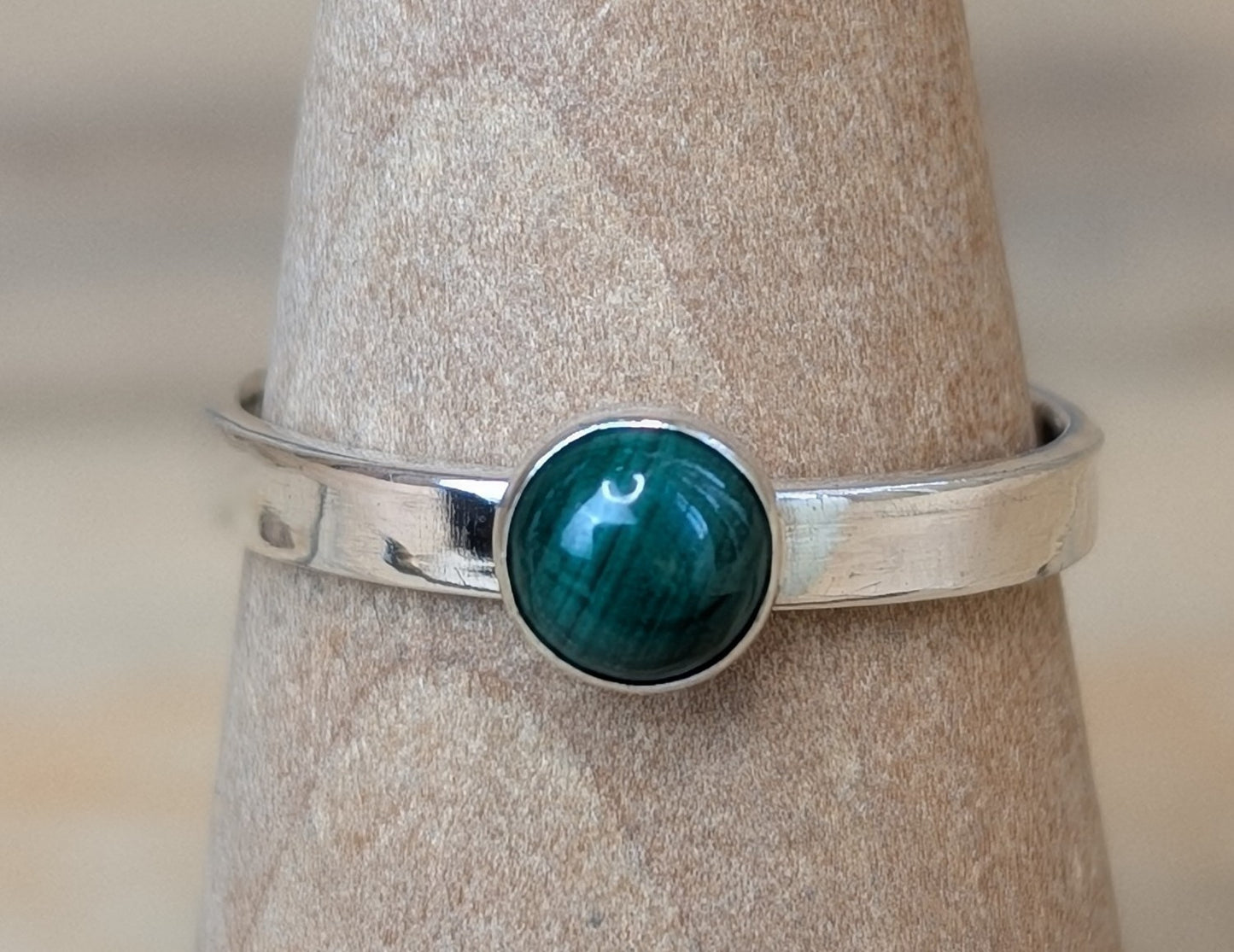 sterling silver malachite ring