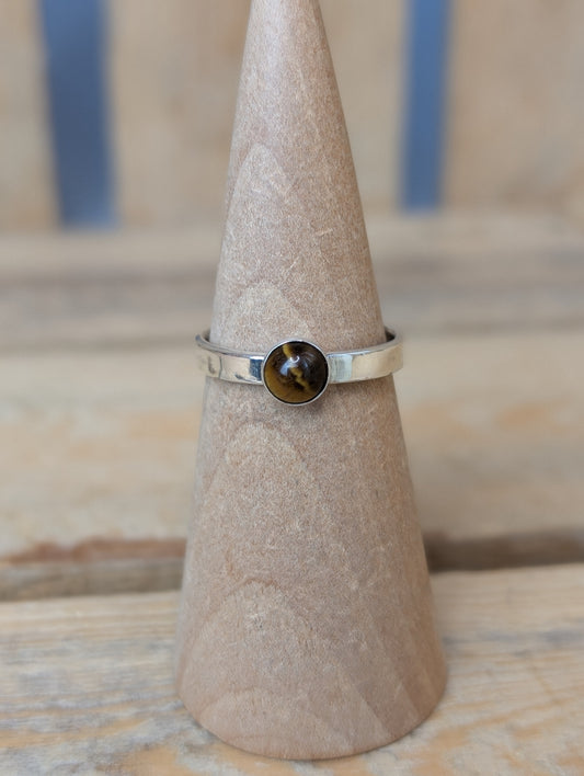 sterling silver tiger's eye ring