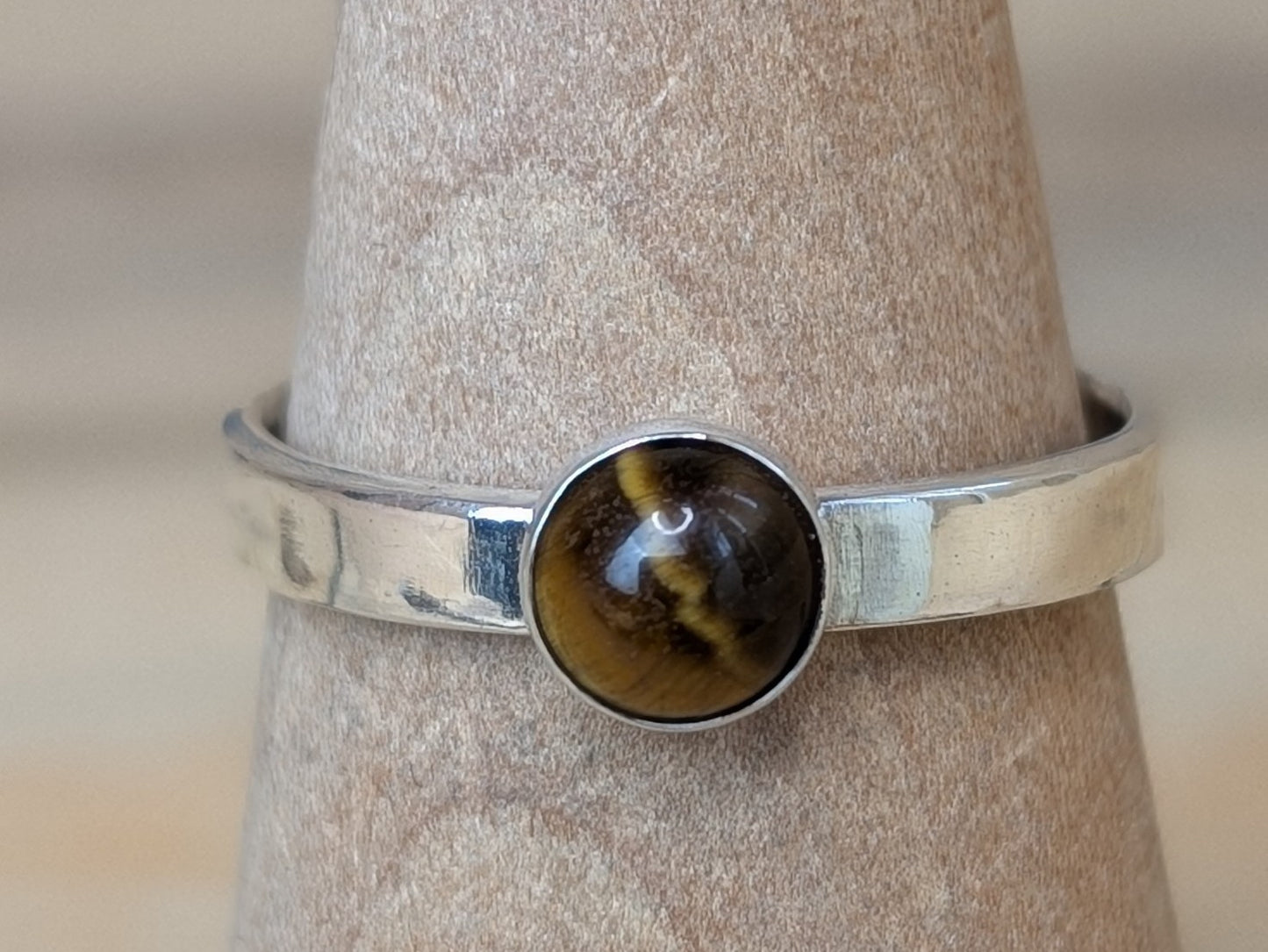 sterling silver tiger's eye ring