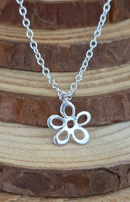 sterling silver flower necklace