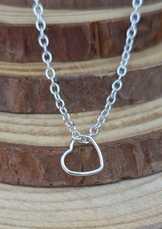 sterling silver loose heart necklace
