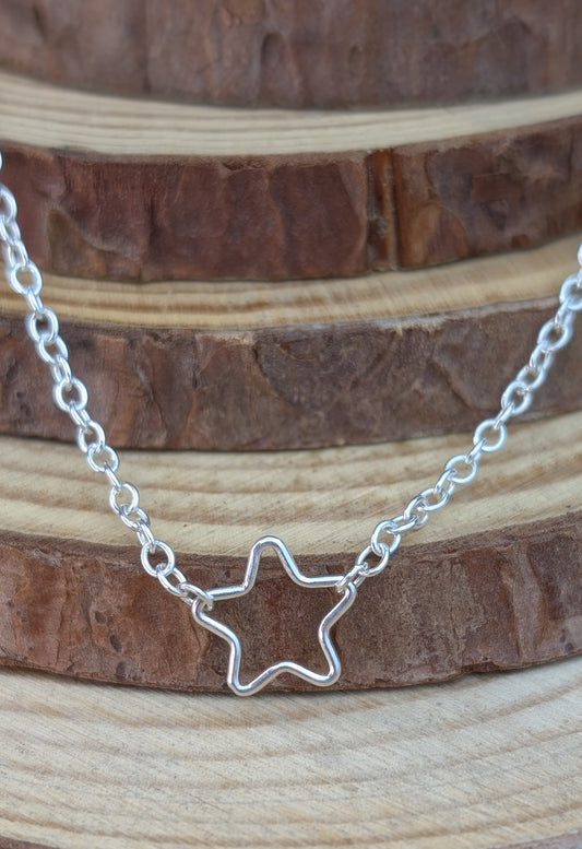 sterling silver fixed star necklace