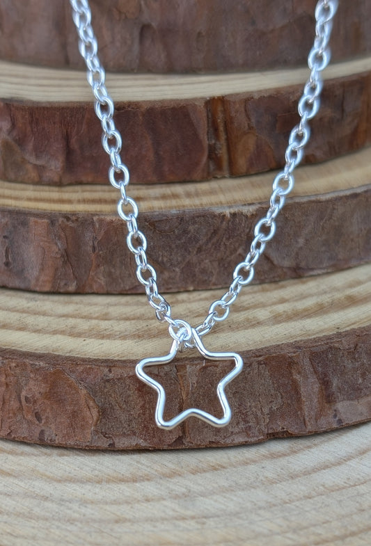 sterling silver loose star necklace