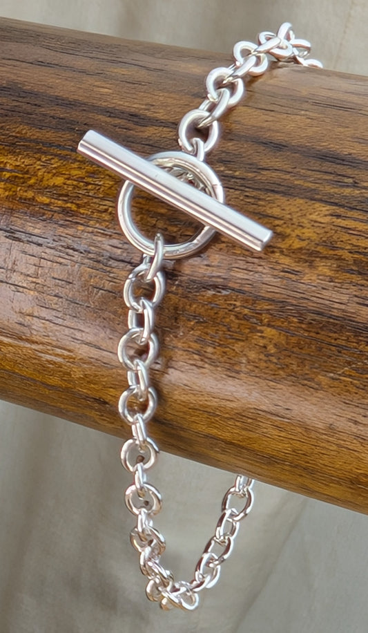 sterling silver T bar bracelet