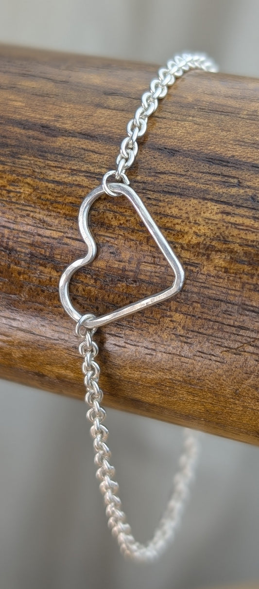 sterling silver heart bracelet