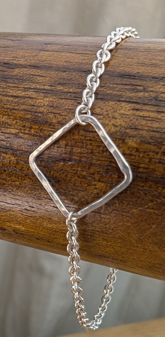 sterling silver diamond shape bracelet